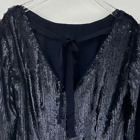 J Crew Sequin Party Dress Wedding Cocktails Navy Blue Womens 4 - Picture 4 of 8